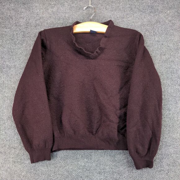 Brooks Brothers Stretch Sweater Womens Large Pullover Burgundy Merino Wool - Picture 2 of 11